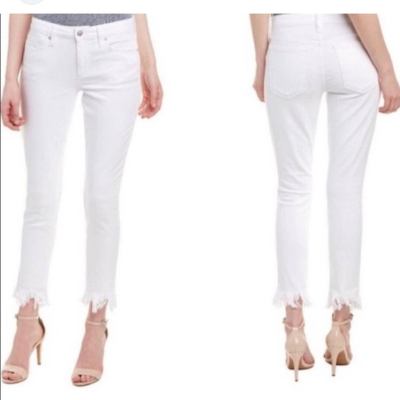 NWT Joe’s Jeans High Rise Straight Crop Ankle Frayed White Pants 26